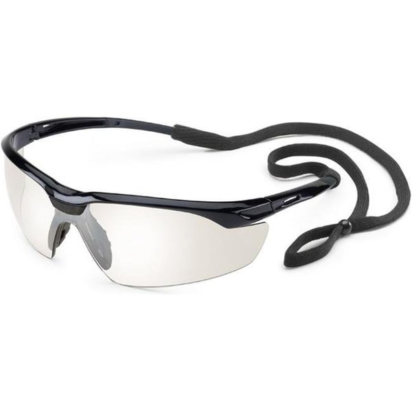Gateway Safety Gateway Safety 280300708 Black & Clear in & Out Mirror Conqueror Safety Glasses with Retainer 280300708